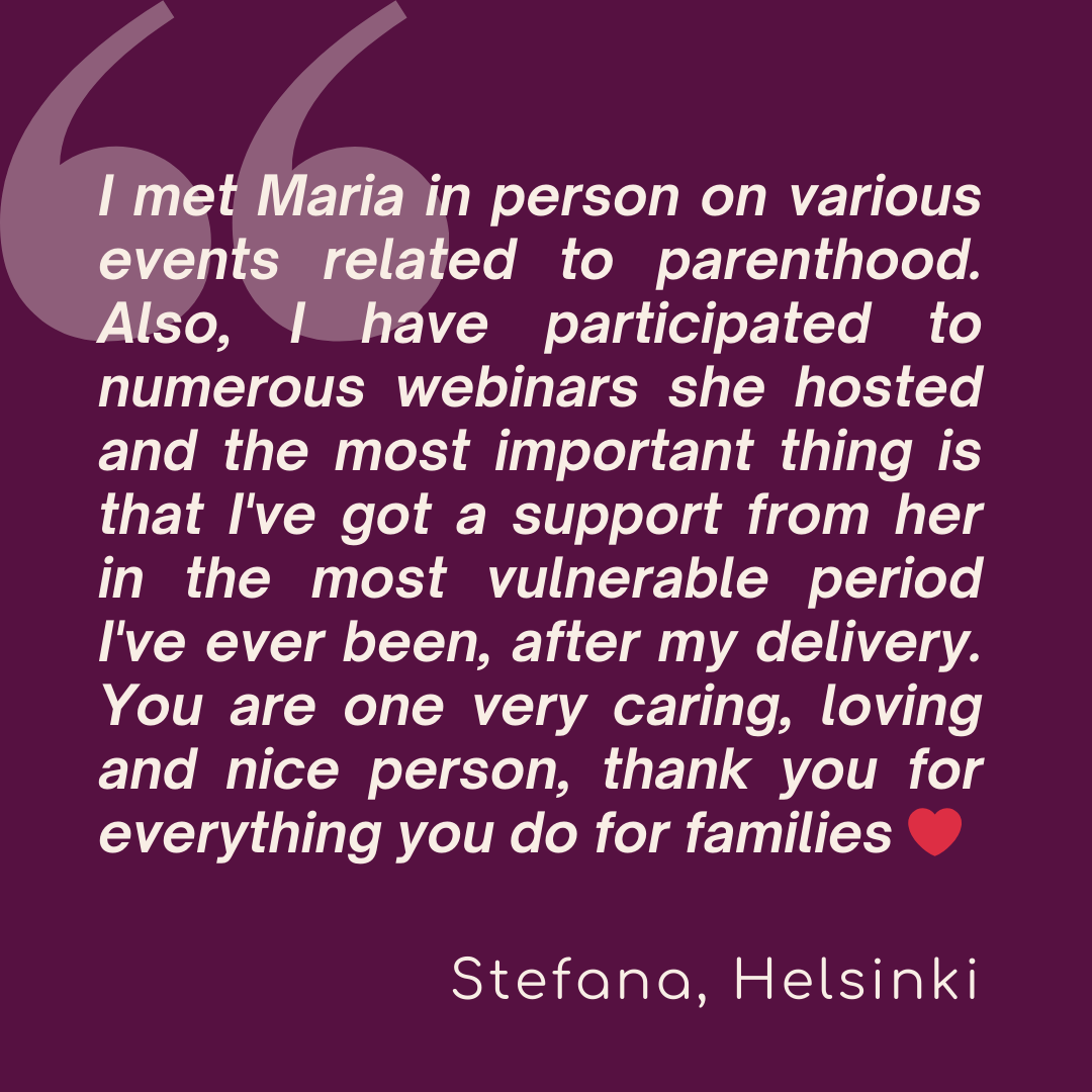 experience with motherhood courses and trainings in espoo and helsinki led by Maria @mumfulness.me
