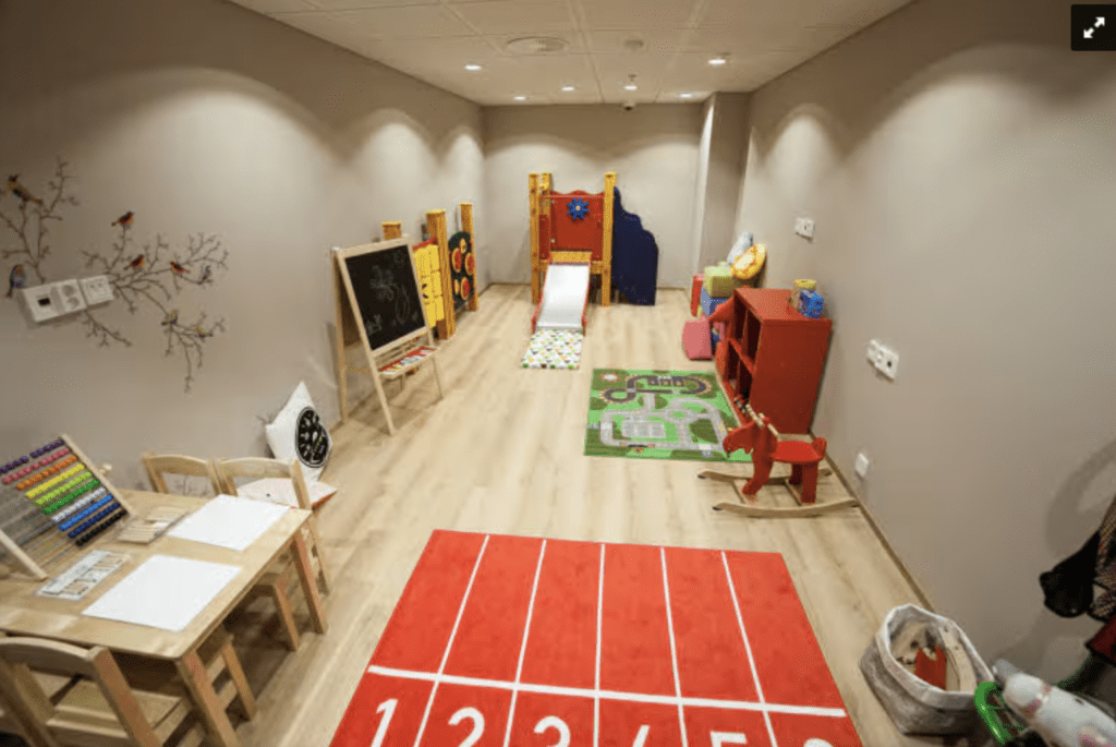 playroom with different toys for kids in the postpartum hotel in helsinki